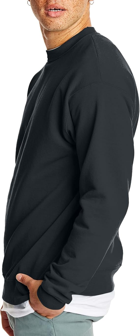 Hanes Men’s EcoSmart Fleece Sweatshirt – Black Classic Crewneck