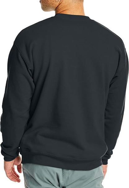 Hanes Men’s EcoSmart Fleece Sweatshirt – Black Classic Crewneck