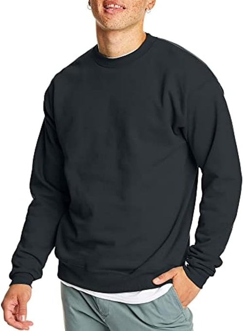 Hanes Men’s EcoSmart Fleece Sweatshirt – Black Classic Crewneck