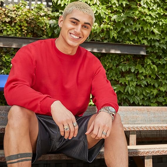 Hanes Men’s EcoSmart Fleece Sweatshirt – Black Classic Crewneck