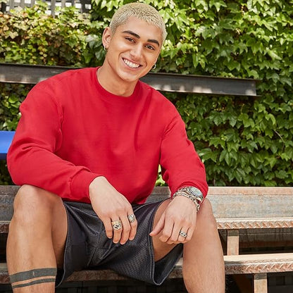 Hanes Men’s EcoSmart Fleece Sweatshirt – Black Classic Crewneck