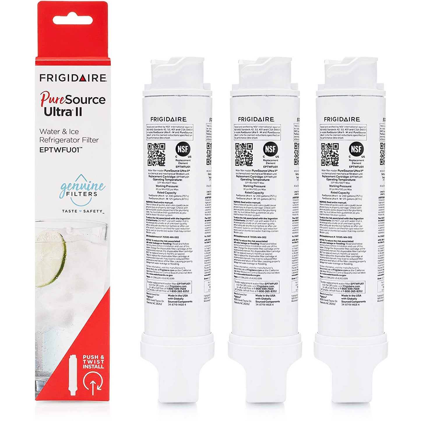 FRIGIDAIRE EPTWFU01 Refrigerator Water Filter - Puresource Ultra II Water Filter