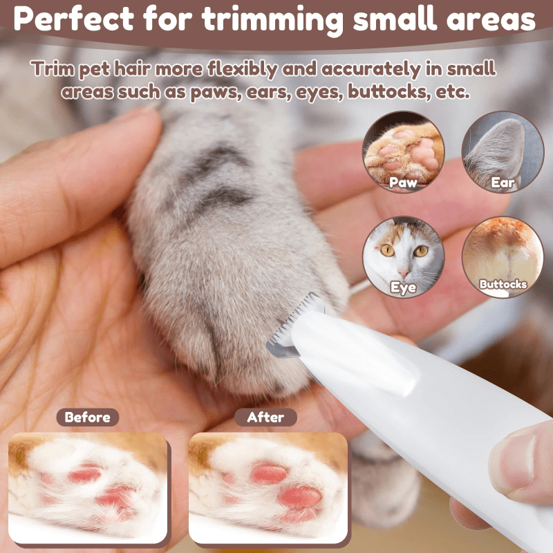 Pet Paw Trimmer With LED Light Grooming Clippers Tech Terracon 