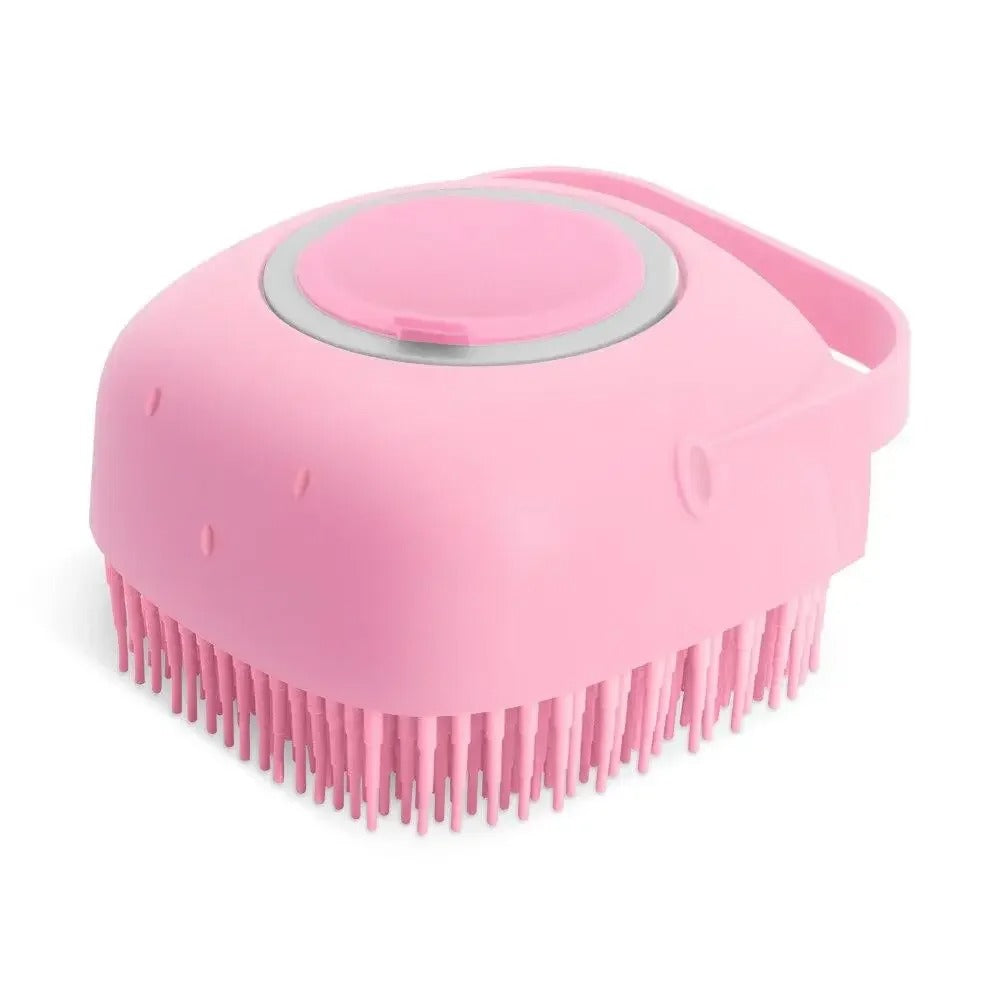 dog bath brush pink